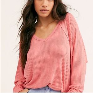 Details about / Free People NEW XS Santa Clara Thermal Top Prairie Rose